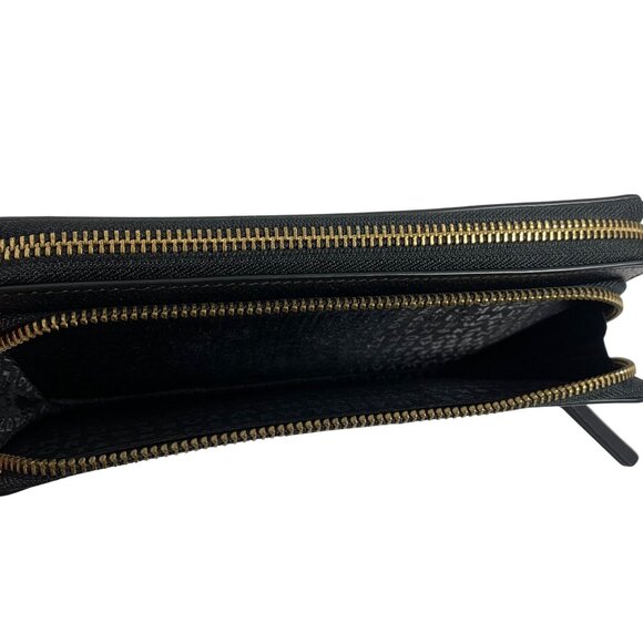 Kate Spade Grove St Anita Black Leather Double Zip Around Wallet Wristlet EUC - Picture 7 of 11